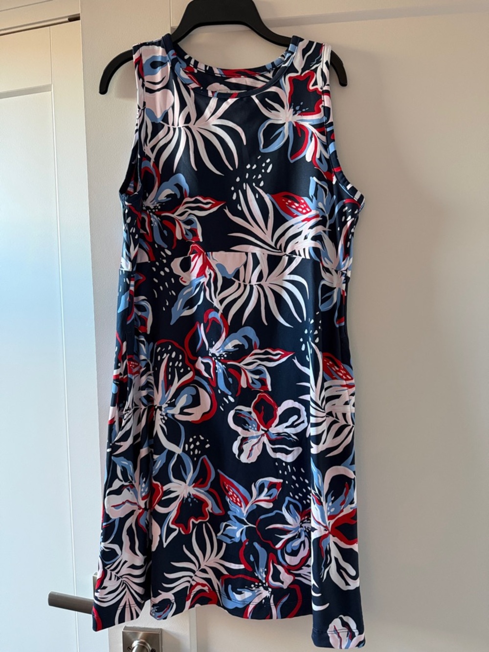 Columbia PFG Floral Sleeveless Shift Dress - Blue/Red/White